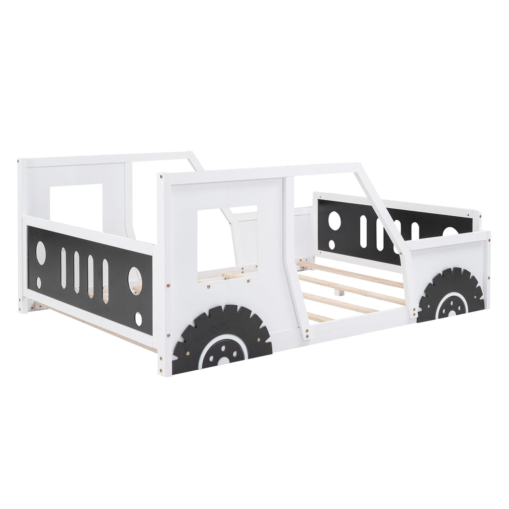 Classic Car Shaped Platform Bed With Wheels
