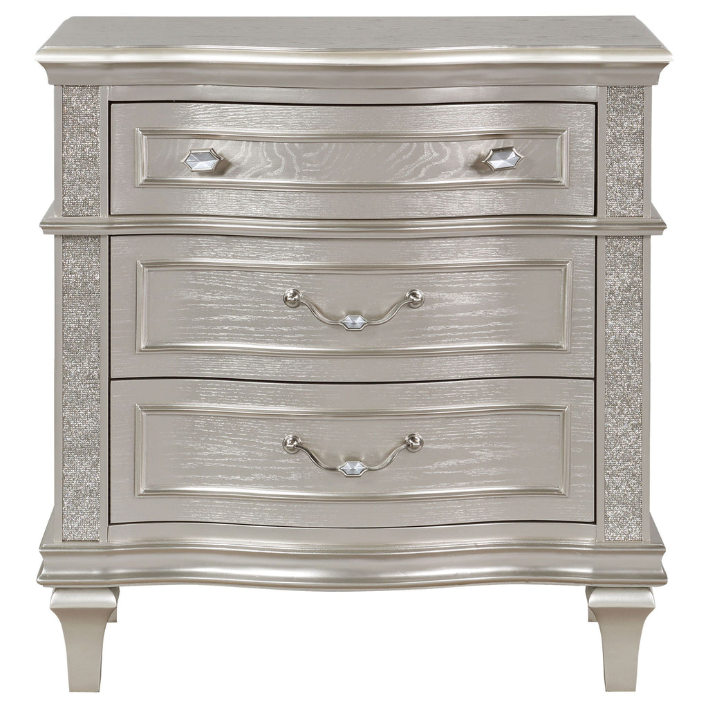 Evangeline - 3 Drawer Nightstand - Oak