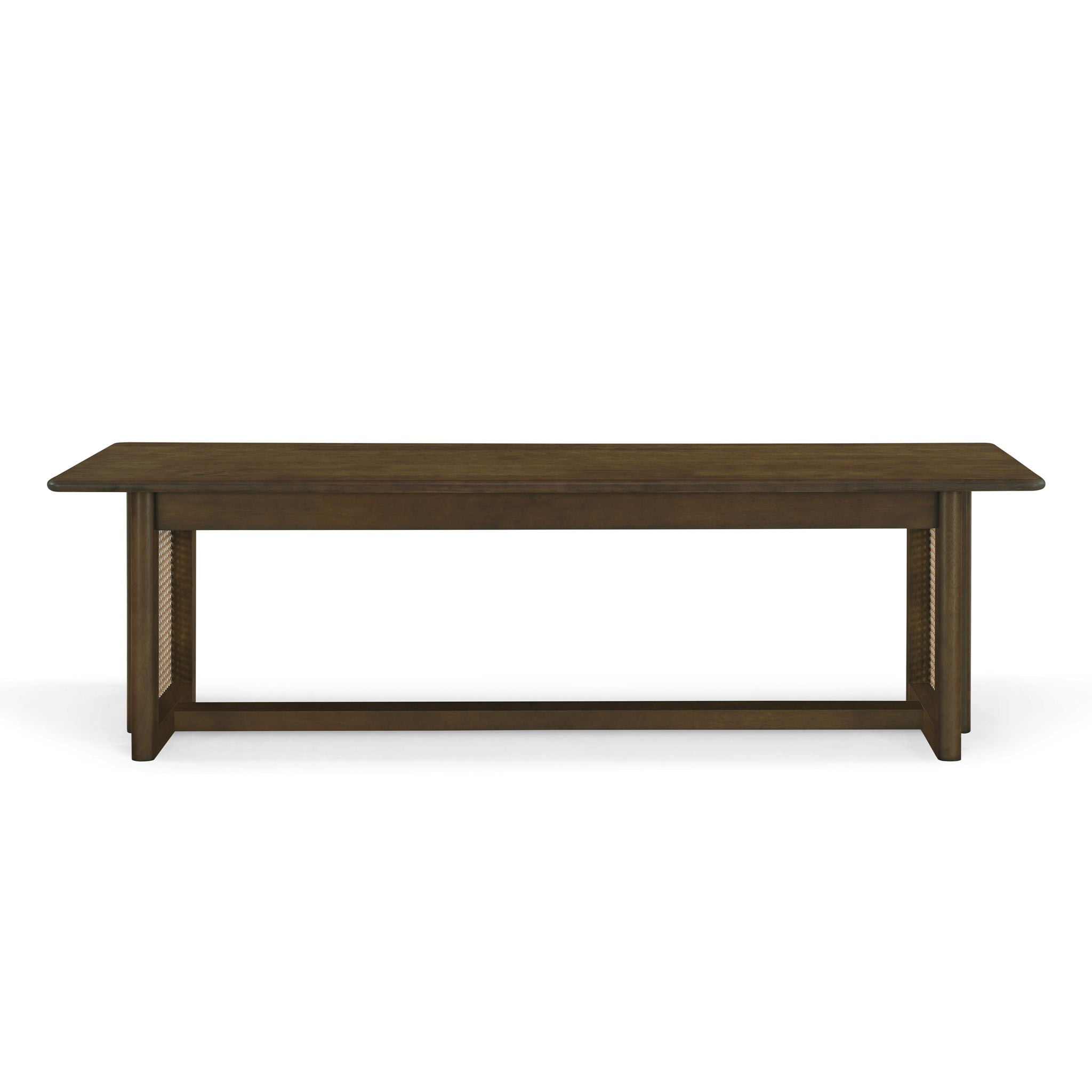 Dining Bench With Rattan Weave