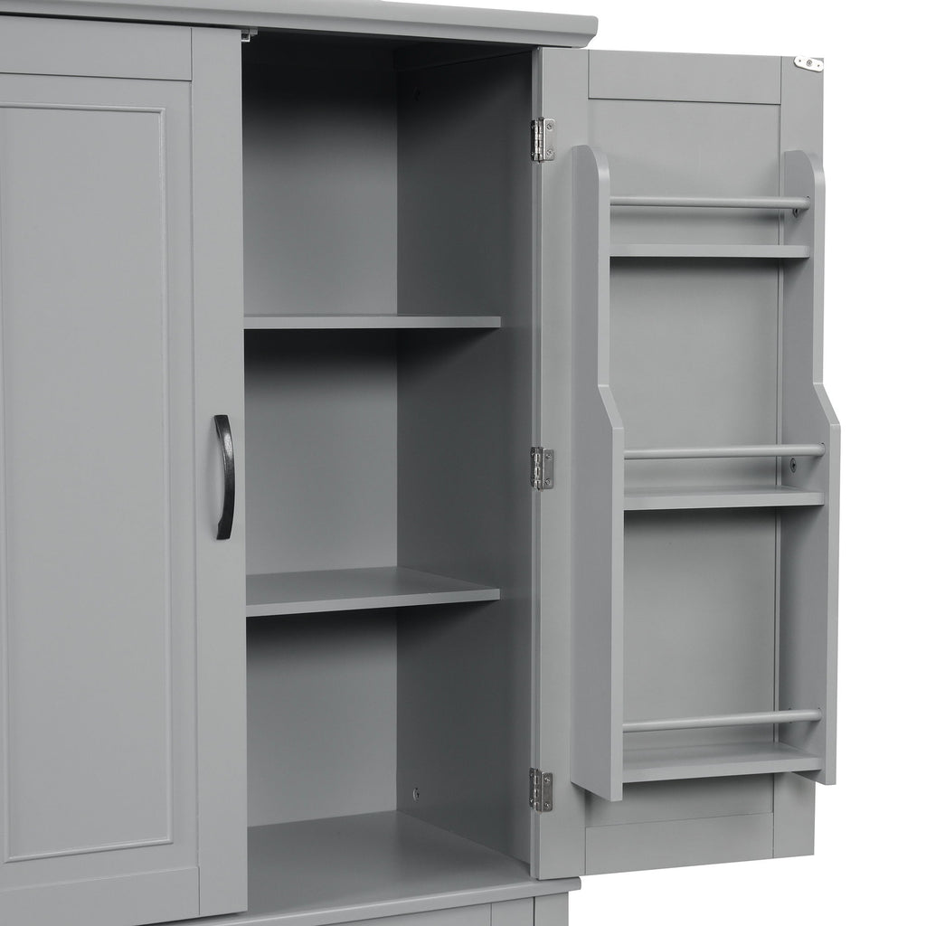 Bathroom Storage Cabinet With Doors And Drawer, Adjustable Shelf