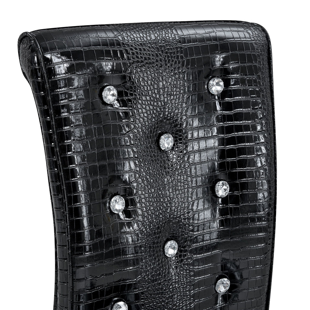 Elegant Design Alligator Skin Upholstered Dining Chairs