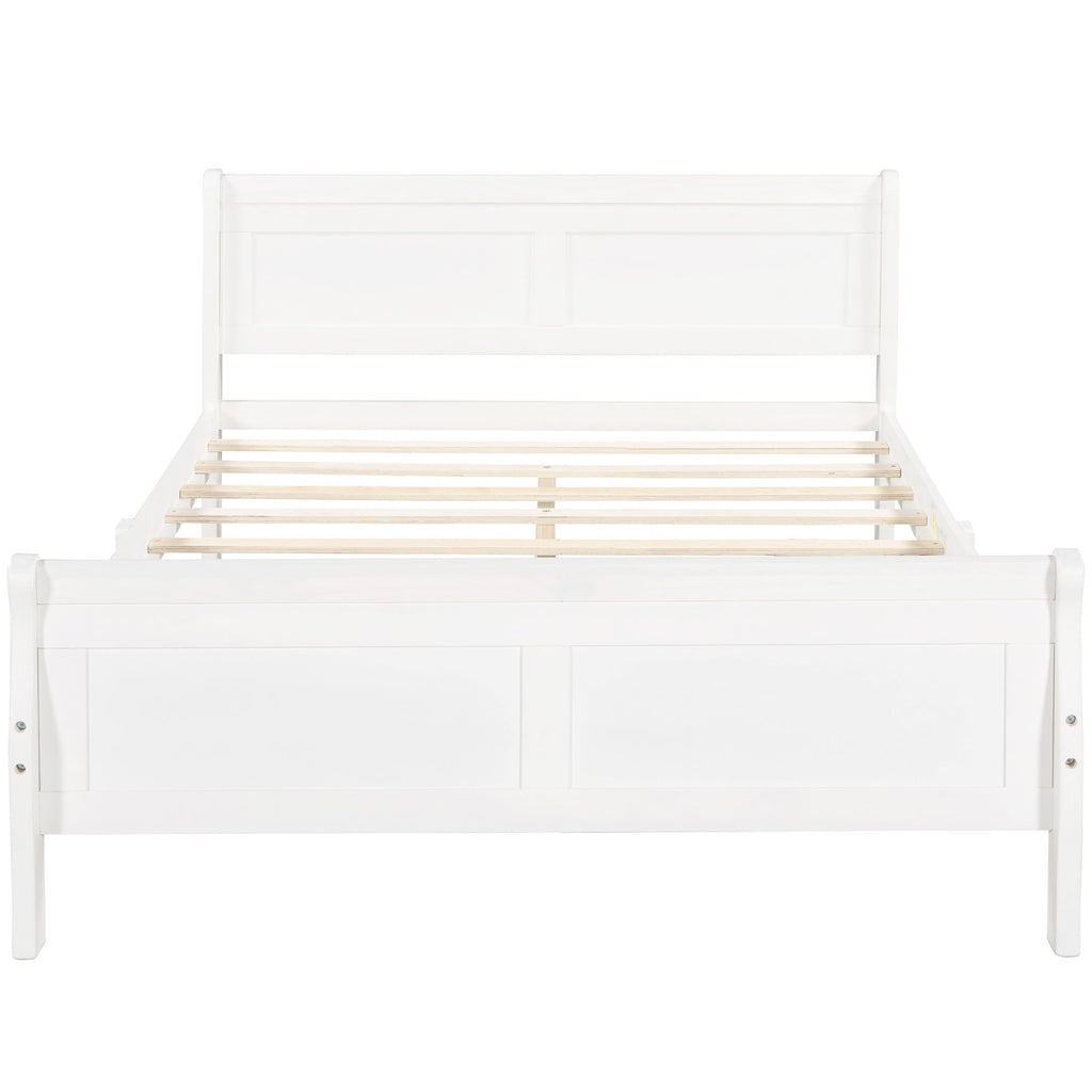 Platform Bed Frame Mattress Foundation Sleigh Bed With Headboard / Footboard / Wood Slat Suppor