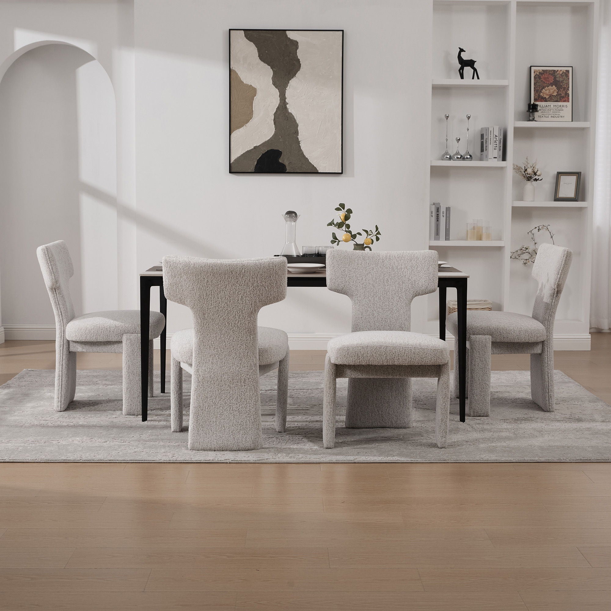 Armless Curved Back Accent Chairs