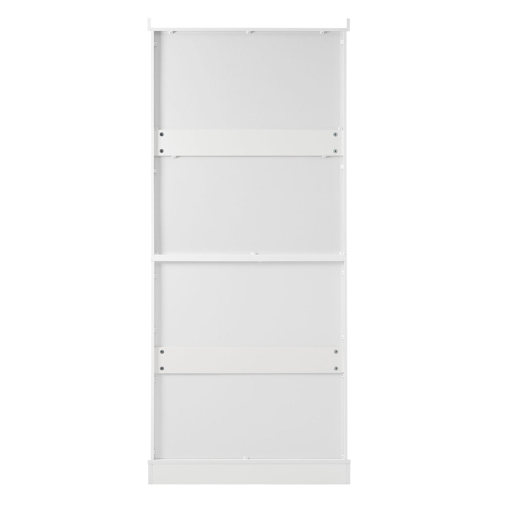 Freestanding Tall Bathroom Cabinet With Adjustable Shelves, Drawers, Soft Close Glass Doors