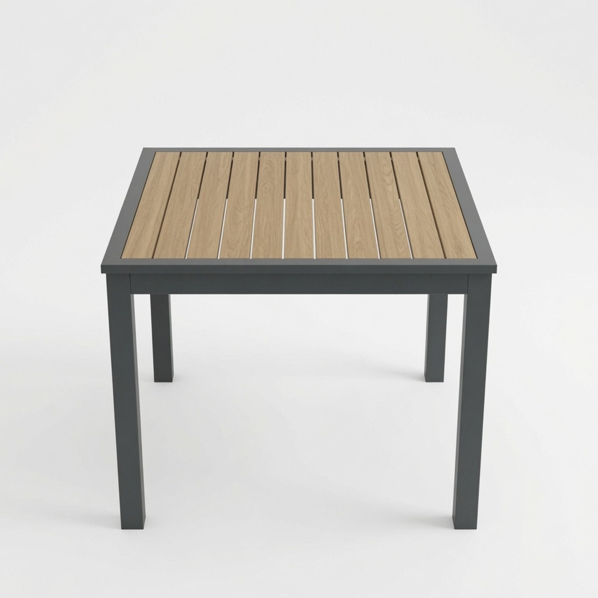Outdoor Square Patio Slatted Dining Table - Gray