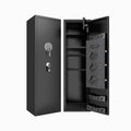 High Large Capacity Mechanical Gun Safe For Rifles & Handguns, Digital Password Lock, Built In Independent Lock Box, Adjustable Shelves - Black
