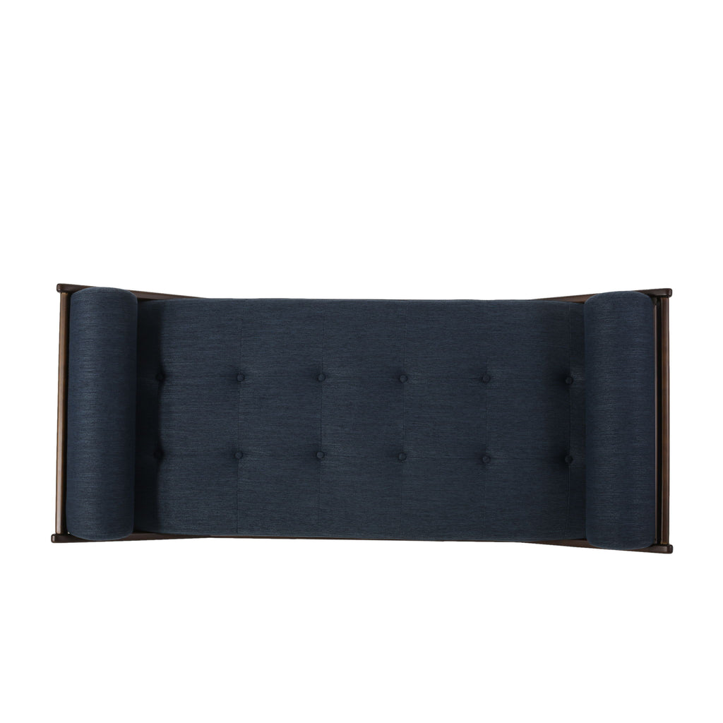 Chic Contemporary Chaise Lounge With Button Tufting And Bentwood Structure