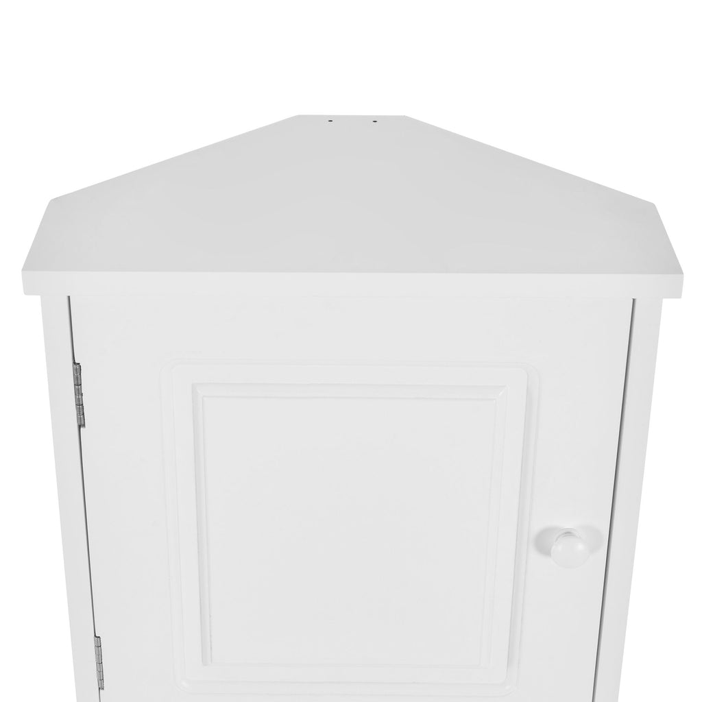 Multi Functional Corner Cabinet With Adjustable Shelves And 2 Doors