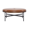 Lyricie - Modern Cocktail Ottoman With Foam Padding And Metal X Base - Brown / Black
