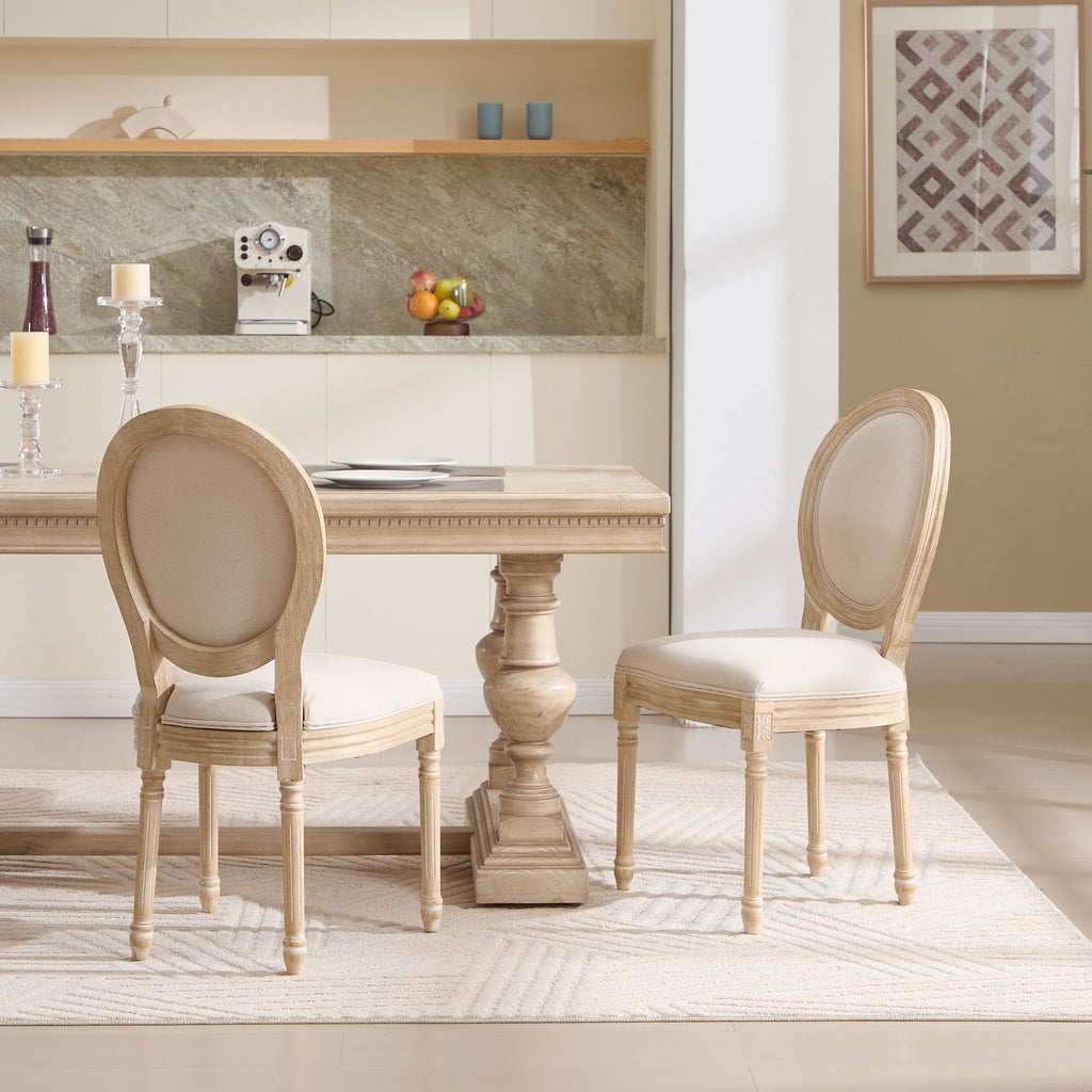 Upholstered With Round Back Dining Chairs (Set of 2)