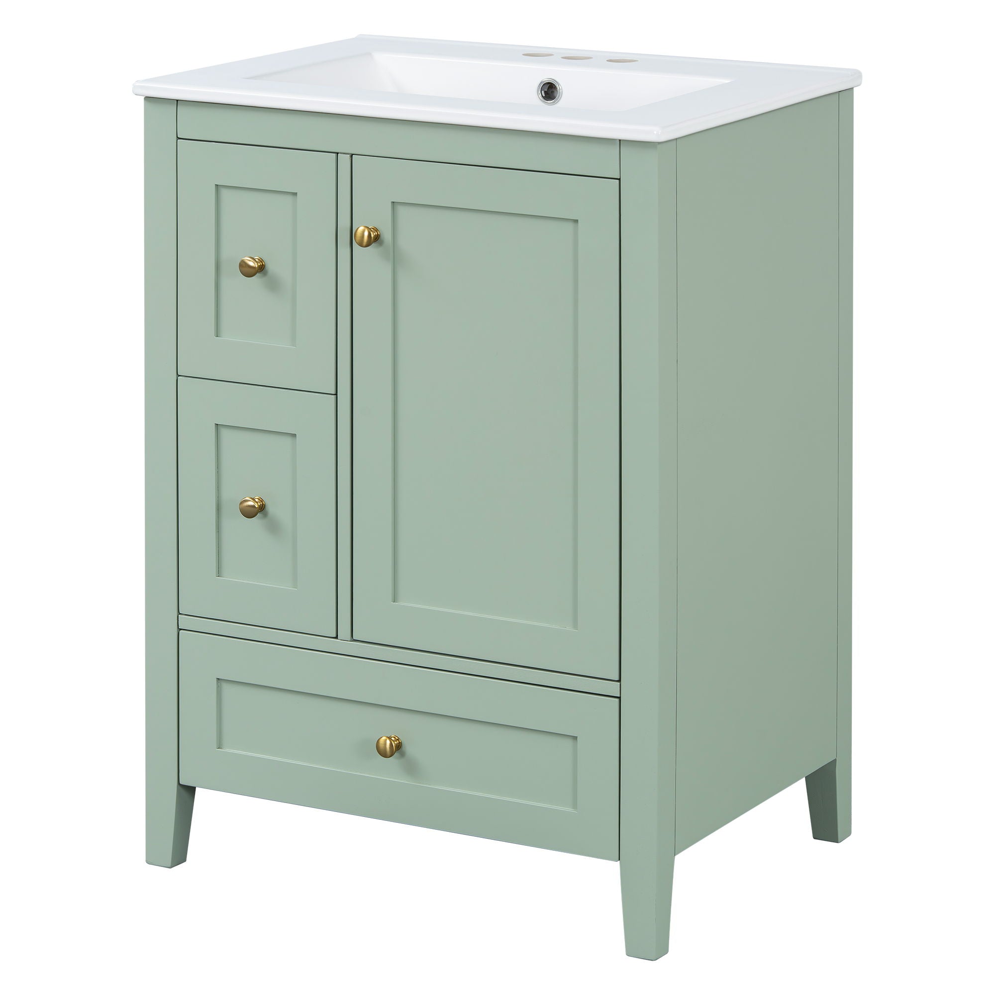 Modern Bathroom Vanity With Storage, Adjustable Shelf