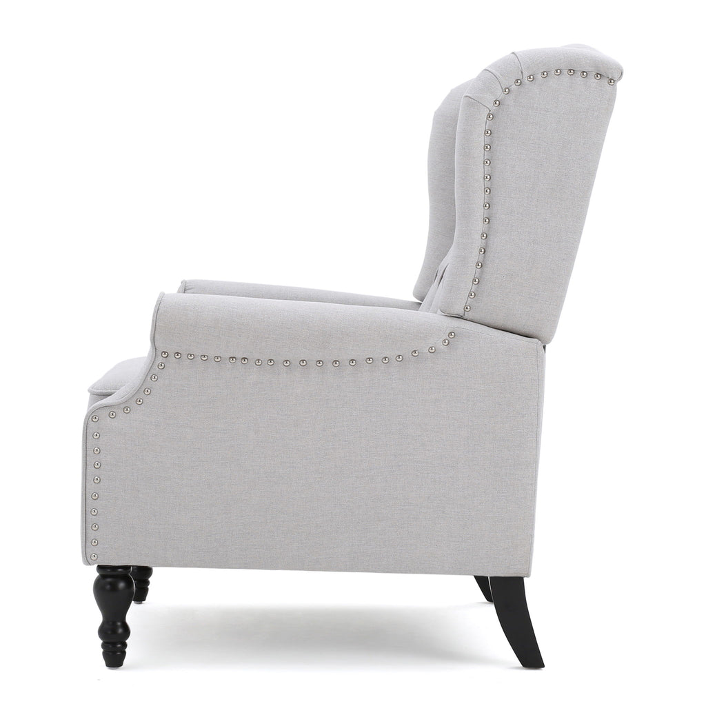 Armchair Recliner With Pushback Mechanism And Wingback Design