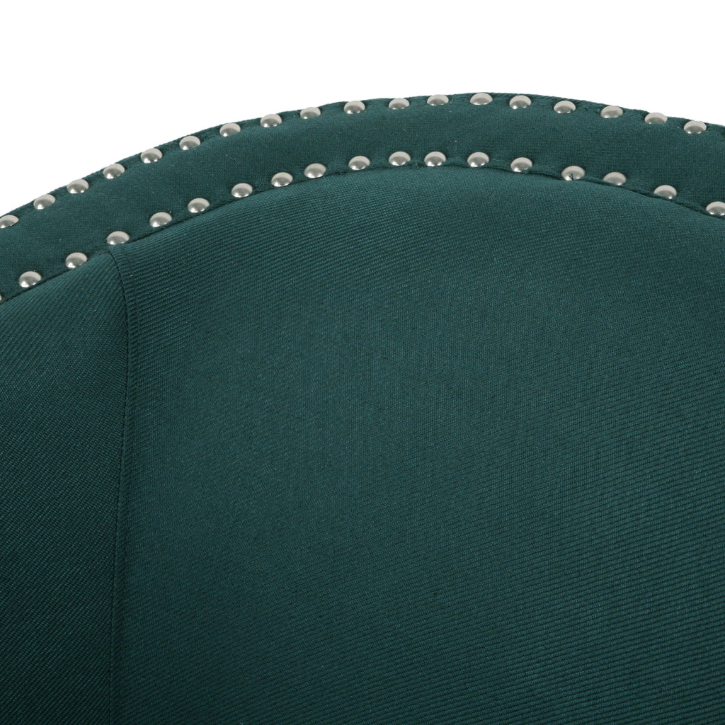 Modern Upholstered Swivel Club Chair With Nailhead Trim