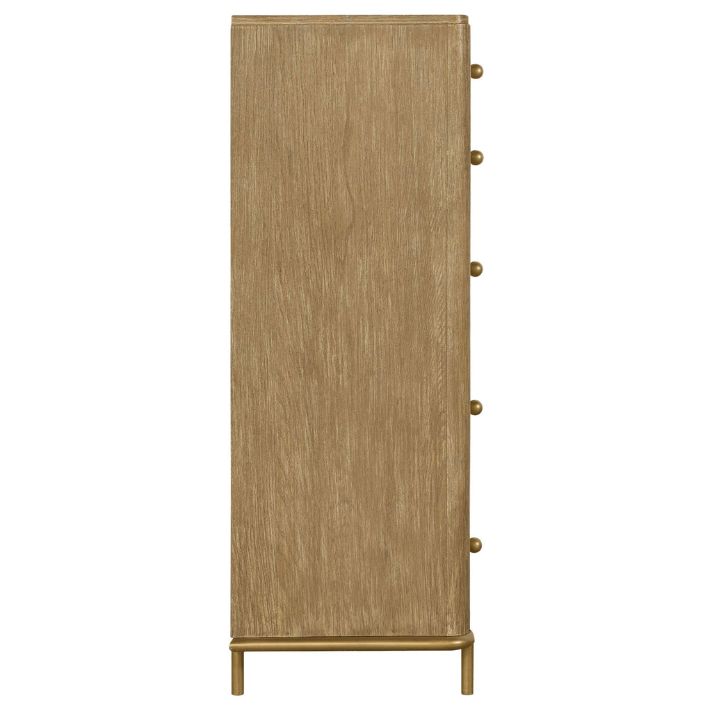Stevie - Rectangular 5 Drawer Chest - Sand