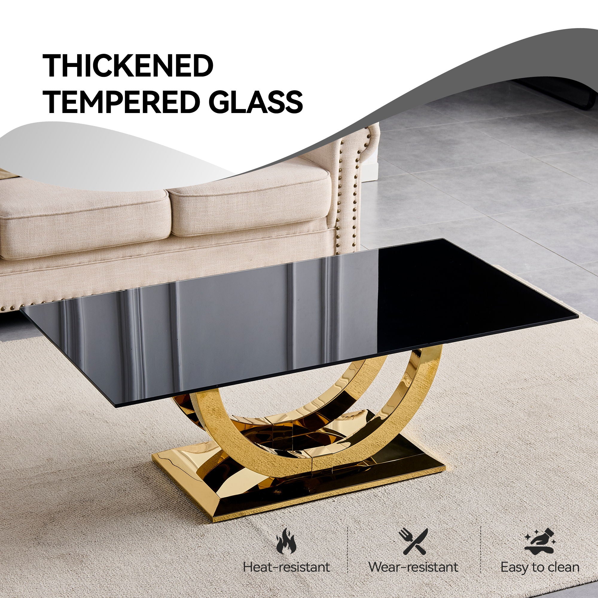 Rectangular Coffee Table With Base
