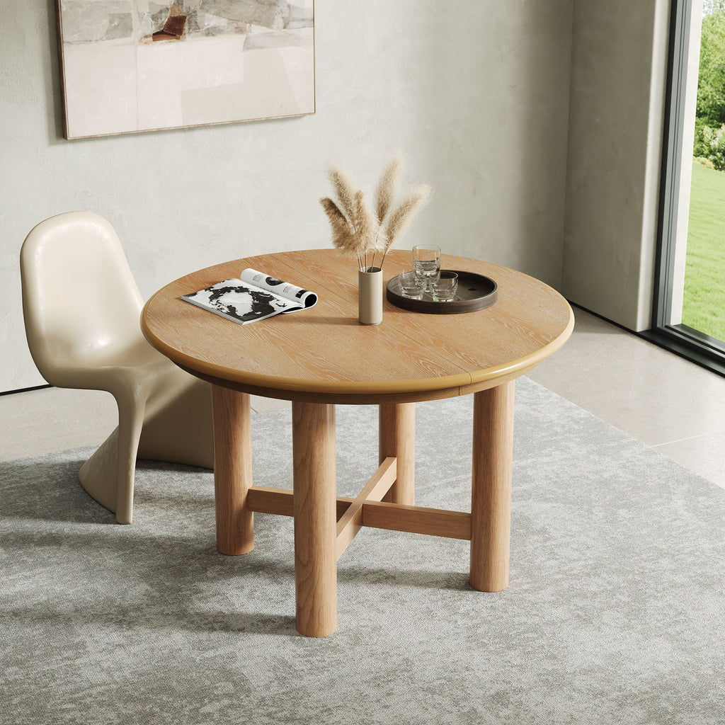 Extendable Oval Dining Table With Leaf