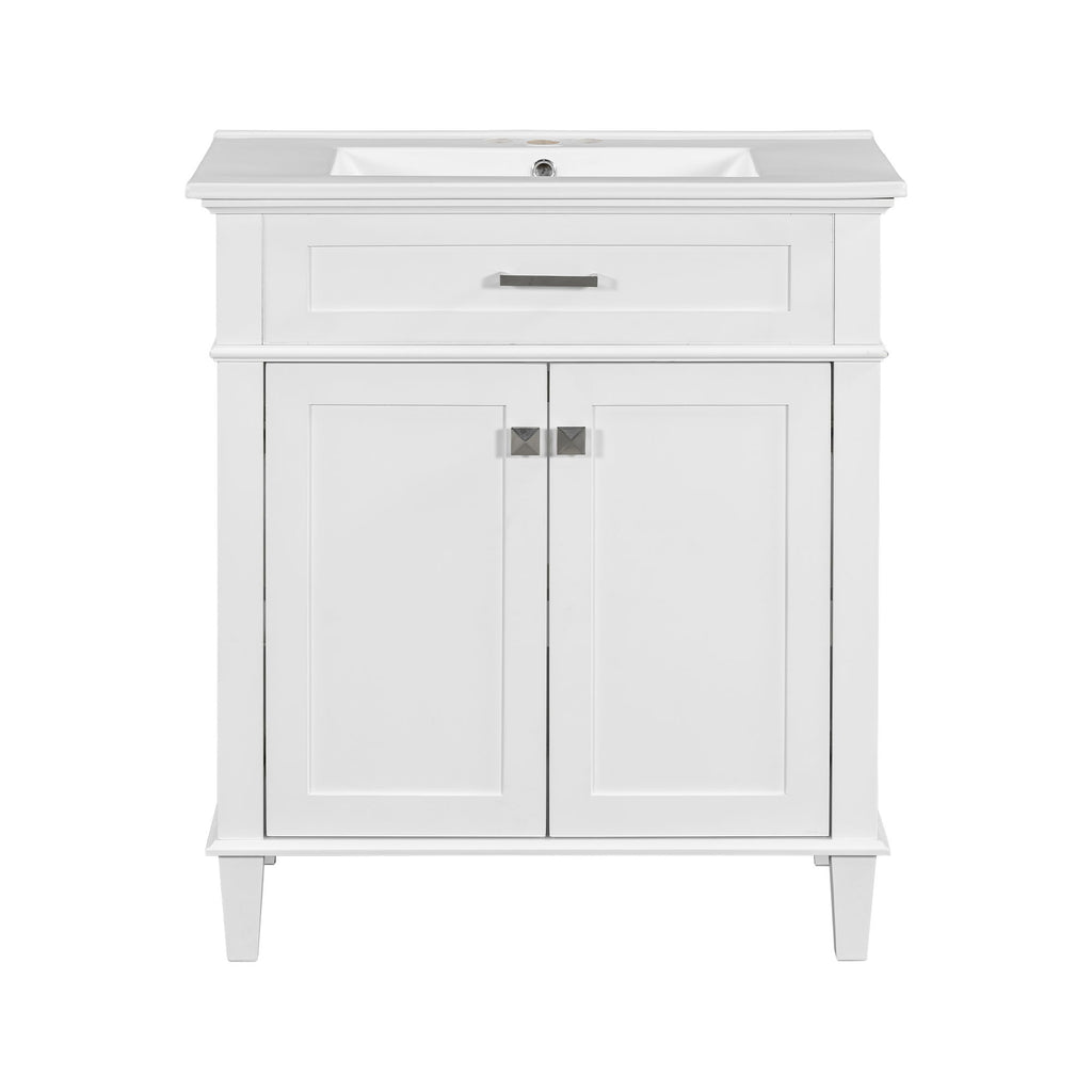 Bathroom Vanity With Ceramic Basin, Soft Close Door And Adjustable Shelves