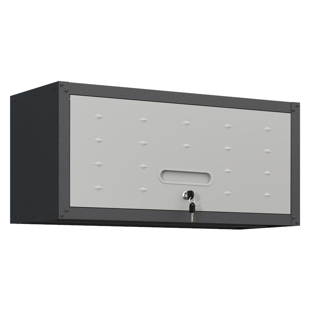 Heavy Duty Metal Wall Mounted Tool Storage Cabinet Steel Metal Garage Storage Cabinet - Black / Gray