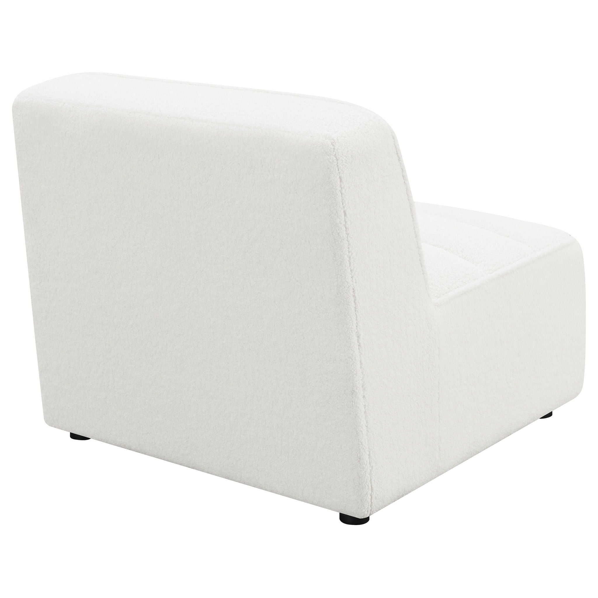 Bonnie - Upholstered Armless Chair With Channel Tufting - Ivory