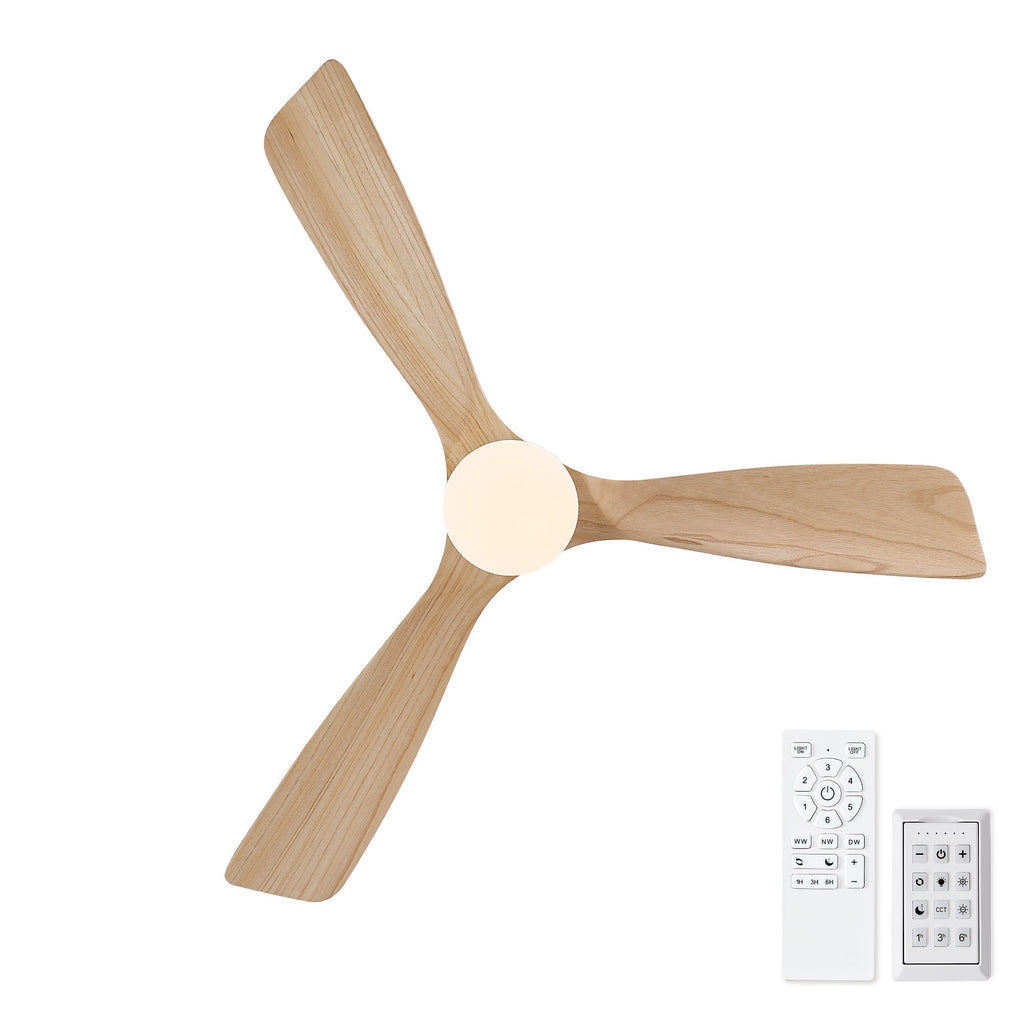 Low Profile Flush Mount Intergrated LED Ceiling Fan With Light And Silent Reversible Motor