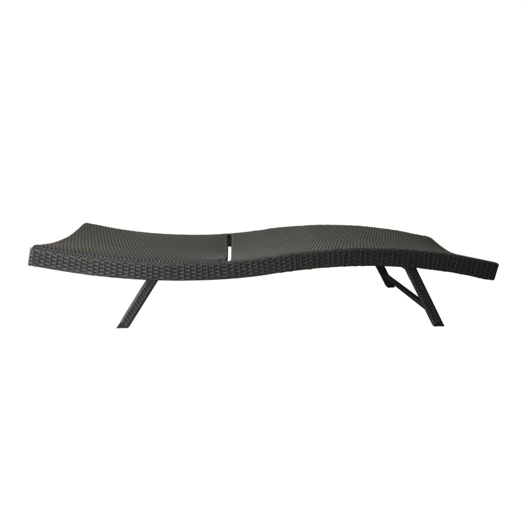 Modern Kauai Wicker Chaise Lounge With Adjustable Seat Back - Gray