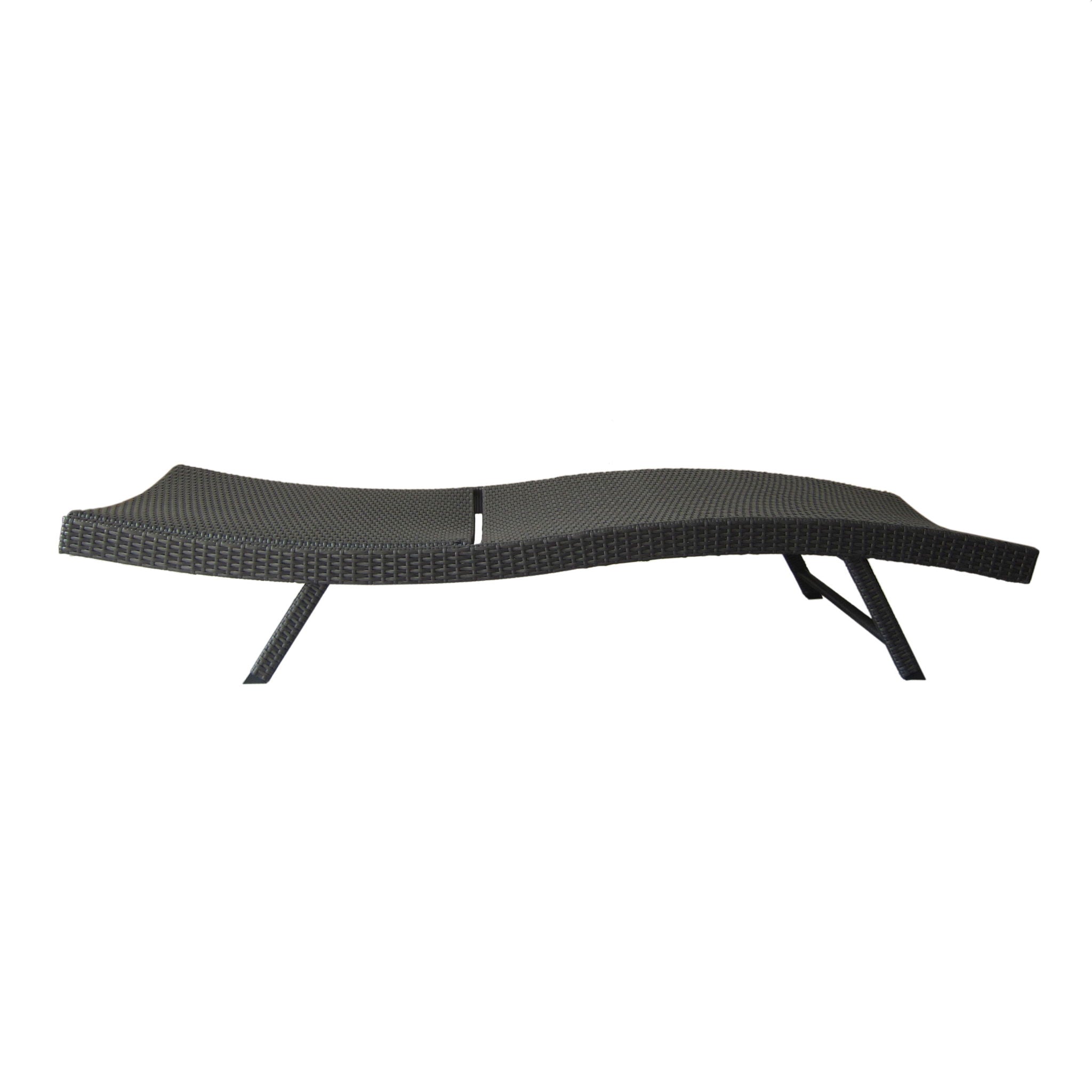 Modern Kauai Wicker Chaise Lounge With Adjustable Seat Back - Gray