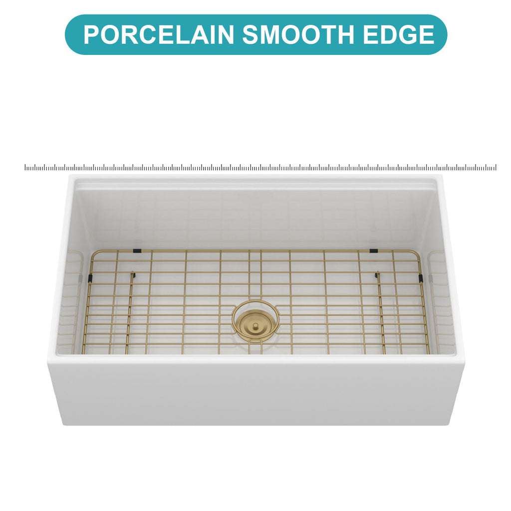 Workstation Single Bowl, Apron Front Kitchen Sink - White