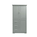 Tall Wide Storage Cabinet With Doors, 3 Drawers