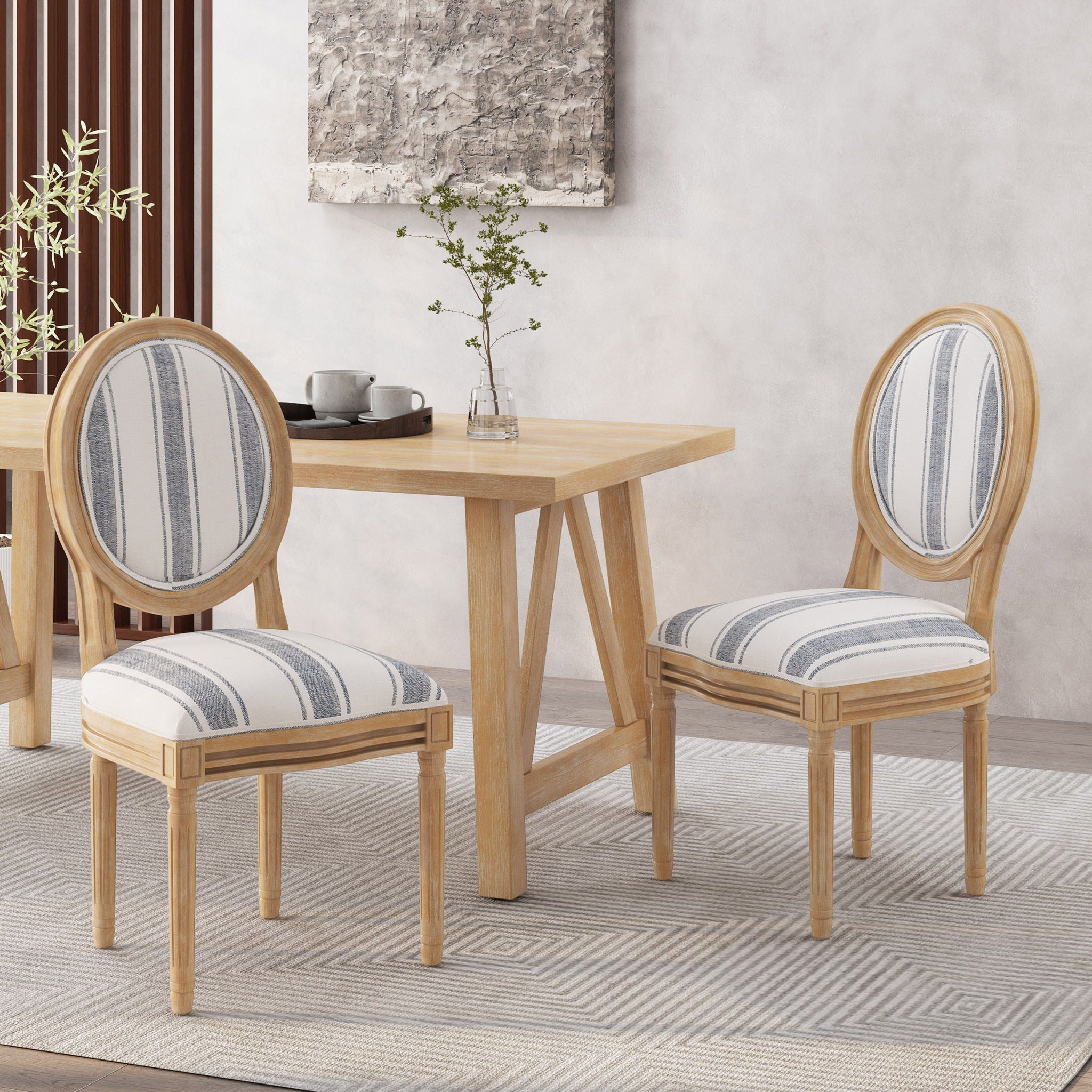French Country Inspired Dining Chair With Iconic Round Backrest