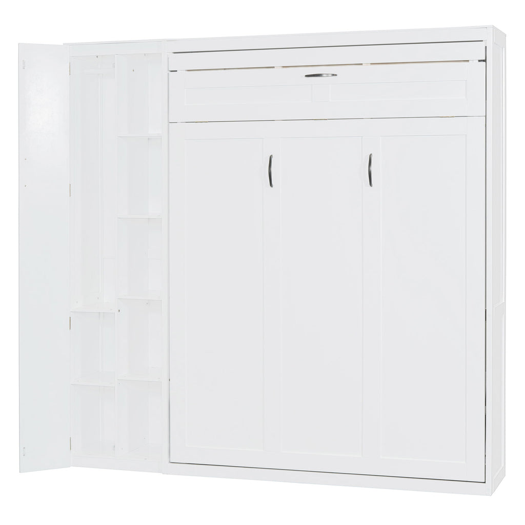 Murphy Wall Bed With Shelves, Wardrobe And LED Lights