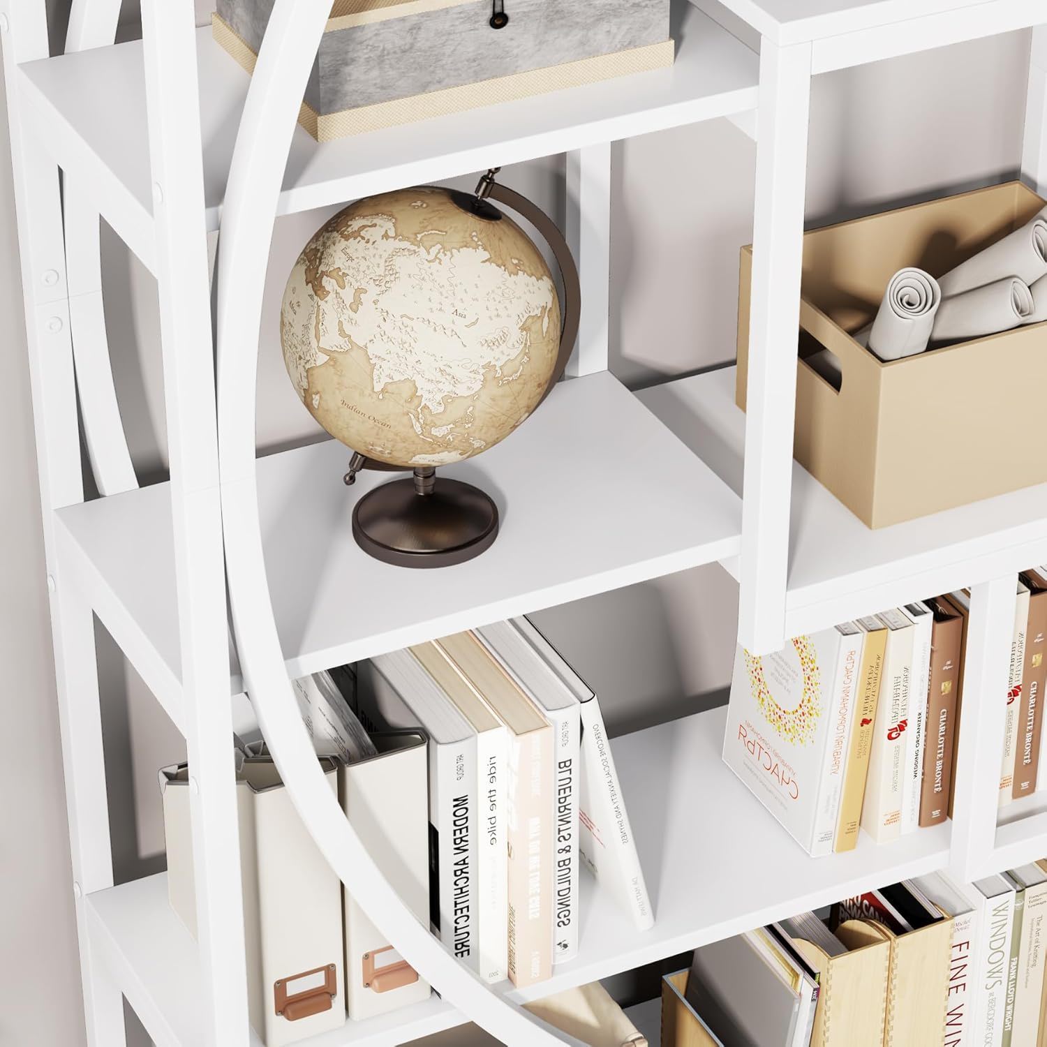 5 Tier Etagere Bookshelf With 8 Open Shelves Organizer For Living Room