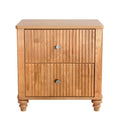 Modern Fluted Nightstand With 3 Drawers