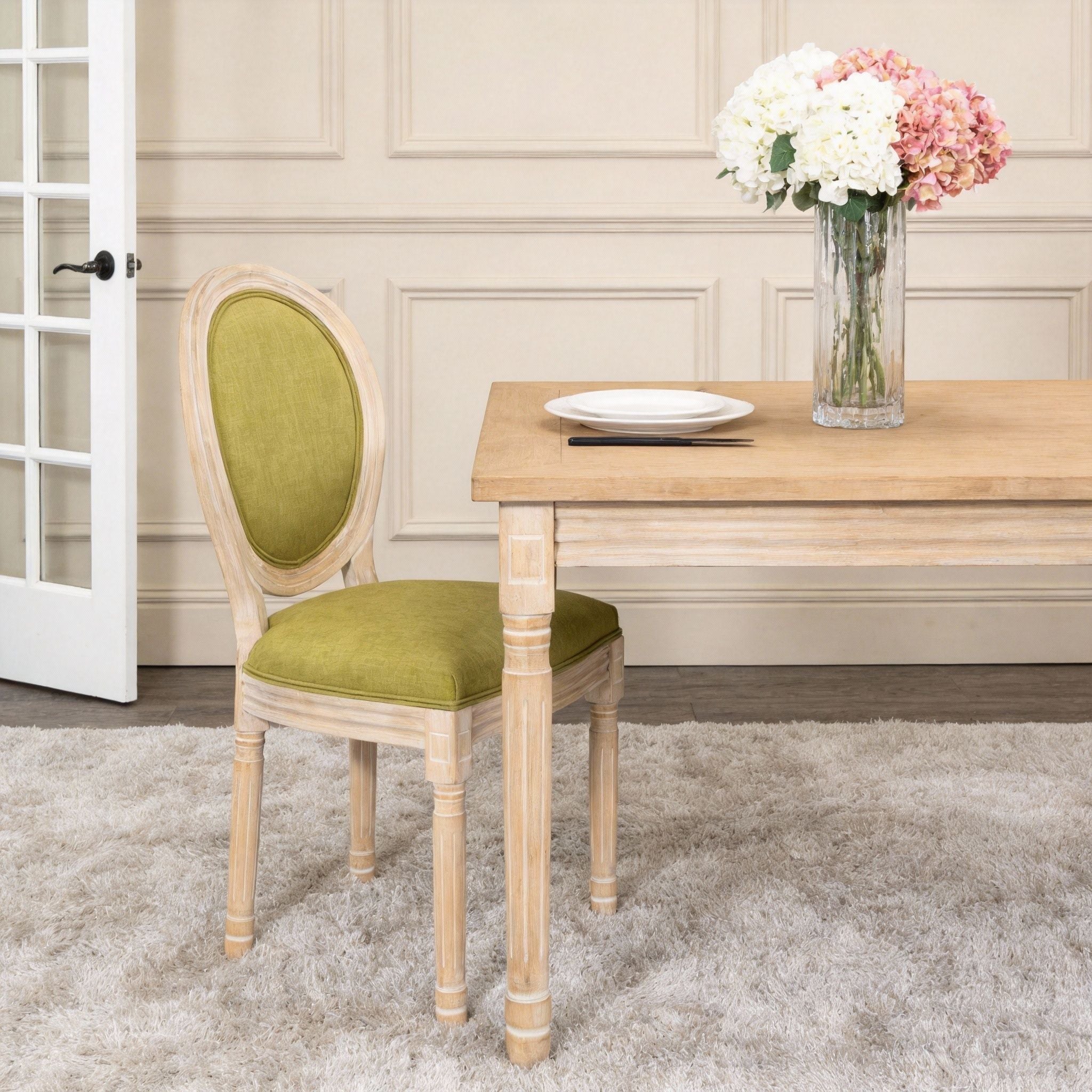 Upholstered With Round Back Dining Chairs (Set of 2)