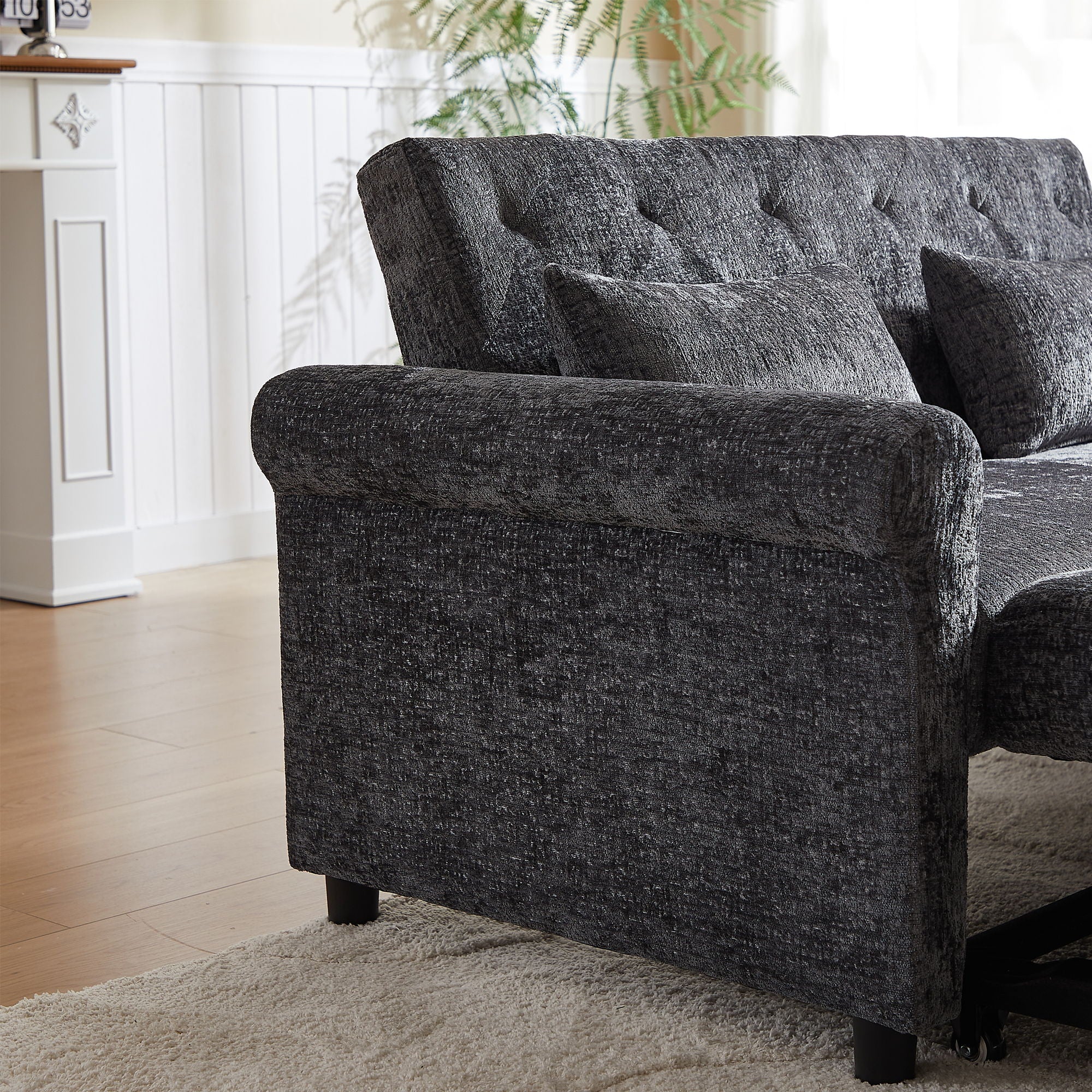 Loveseat Sofa Bed, Pull - Out Couch Sleeper & 2 Pillows