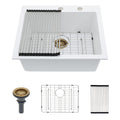 Quartz Kitchen Sink, Granite Composite, Drop In Sink With Durable Design