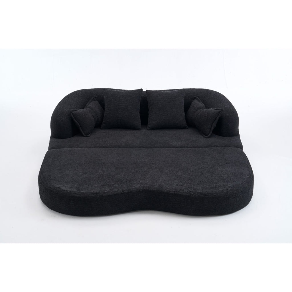 Foldable Sofa Bed, Boneless Couch Convertible Sleeper With 4 Pillows