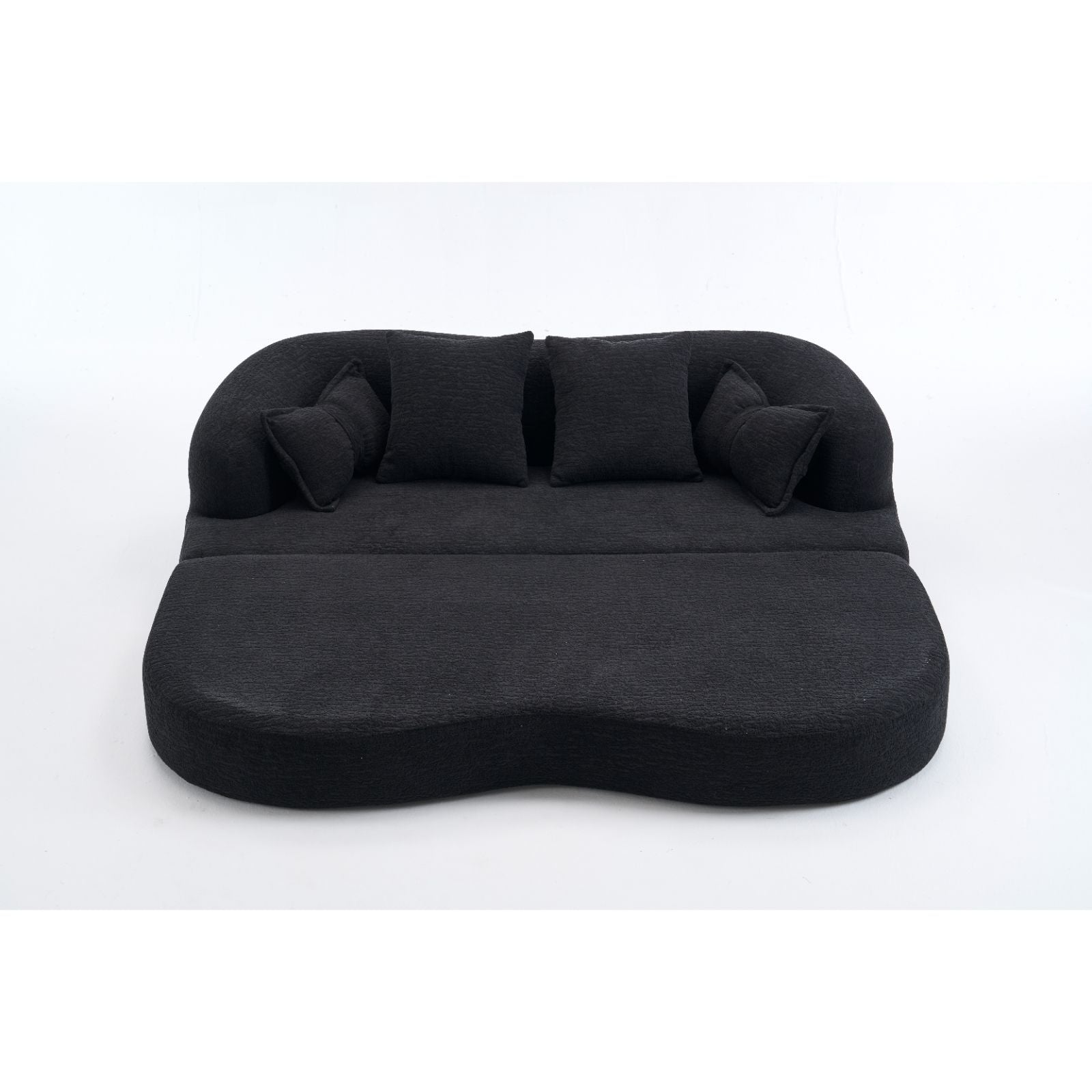 Foldable Sofa Bed, Boneless Couch Convertible Sleeper With 4 Pillows