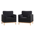 Wide Modern Performance Accent Chair With Natural Legs