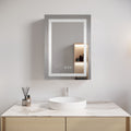 Bathroom Medicine Cabinet With LED Mirror, Anti-Fog, Waterproof, 3000K~6000K Single Door Lighted Bathroom Cabinet With Touch Swich