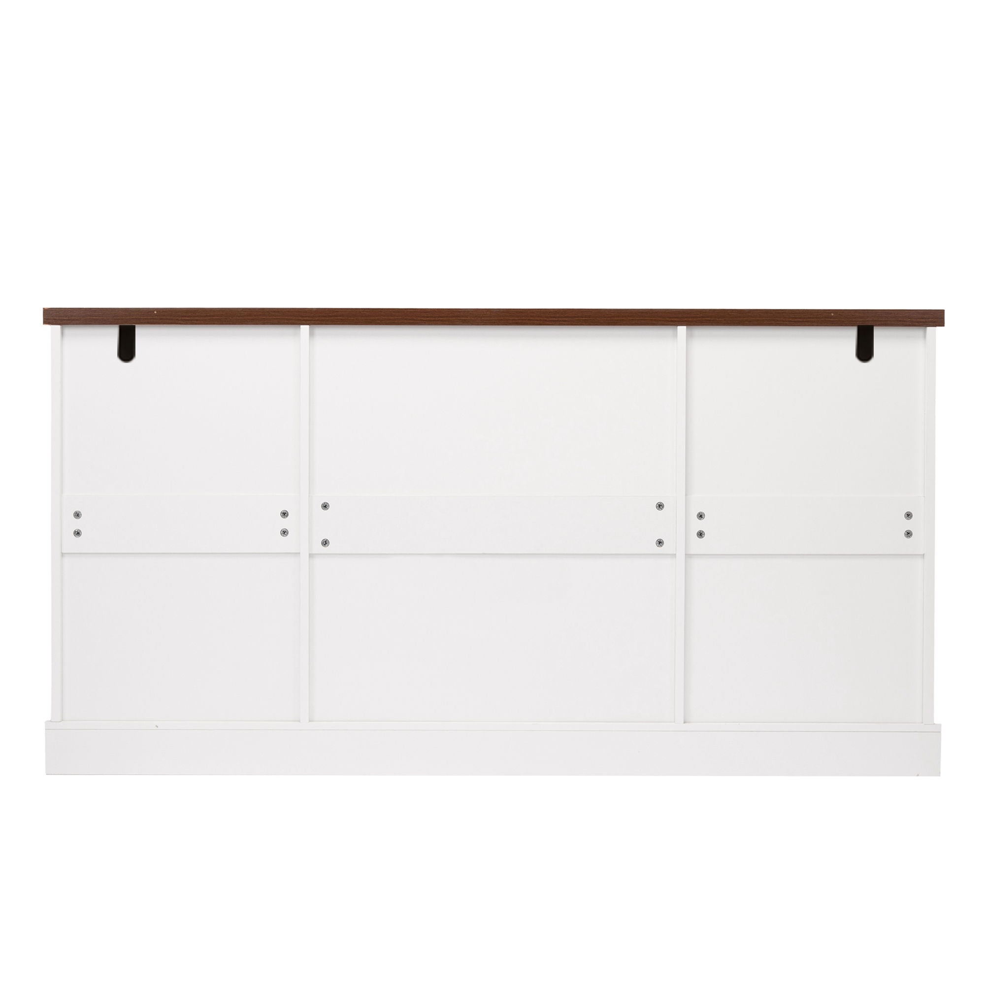 Barn Door Storage Cabinet With 2 Drawers & Door Rack, Adjustable Shelves