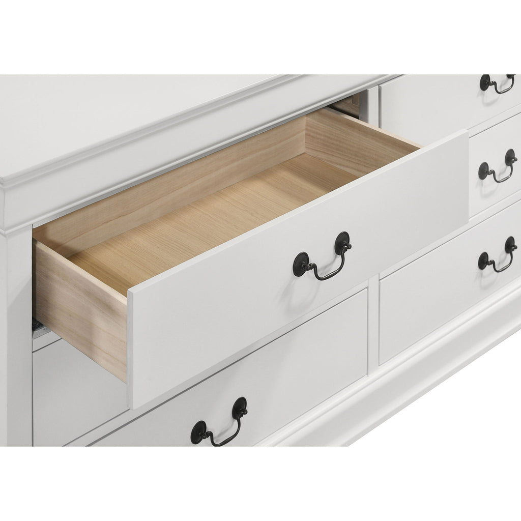 Mckee - 4 Piece Queen Bedroom Set, Includes Bed, Nightstand, Dresser And Mirror - White
