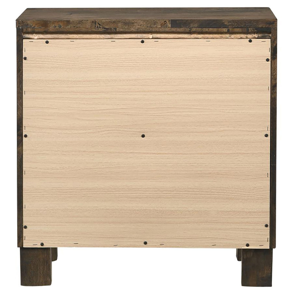 2 Drawer Nightstand - Brown Wood