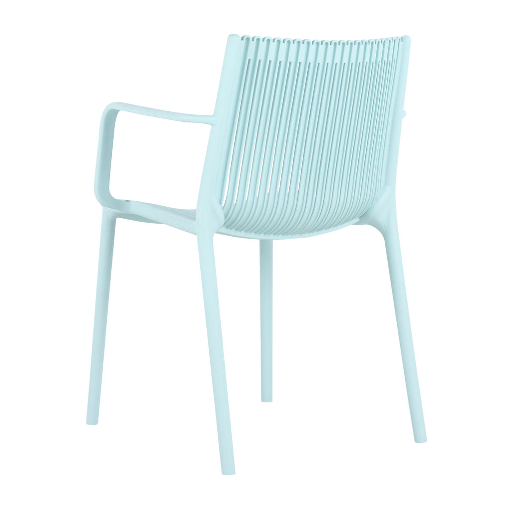 4 Piece Stackable Single Chairs With Vertical Stripe Design For All Weather