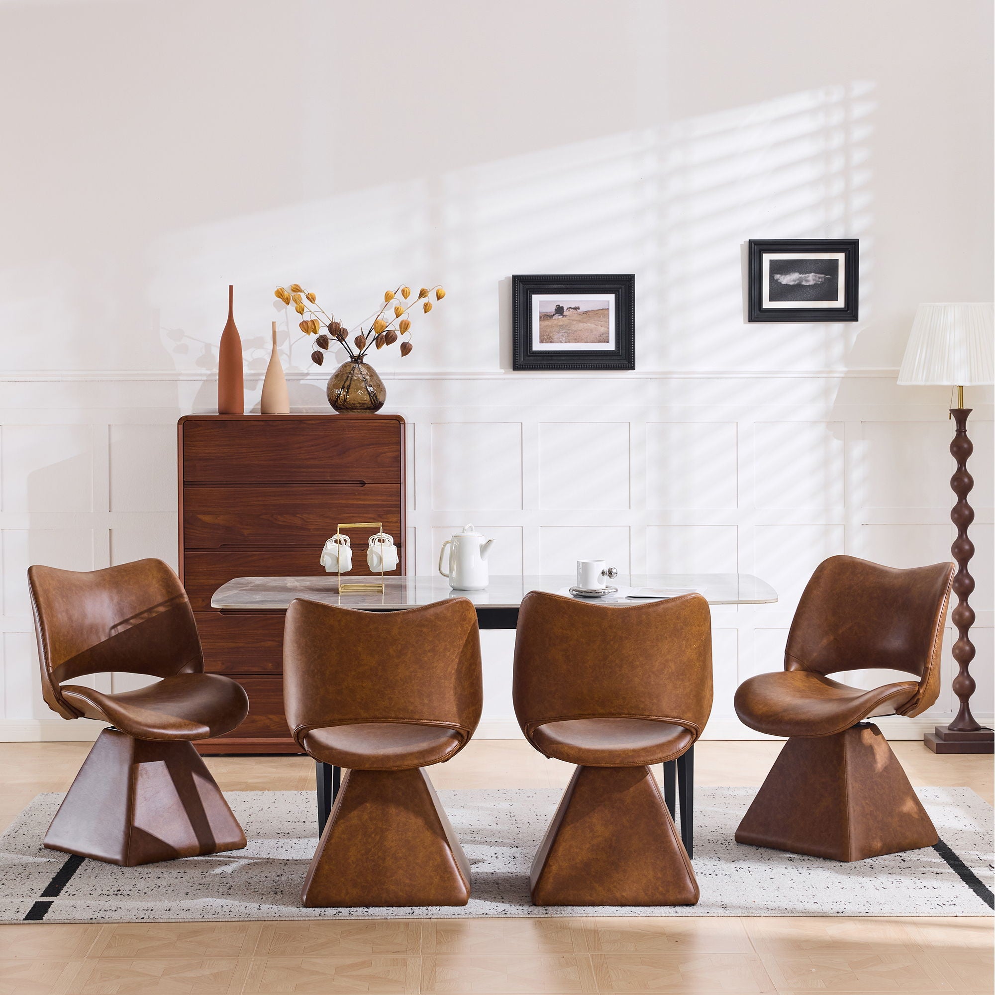 Modern Swivel Dining Chair With High Back