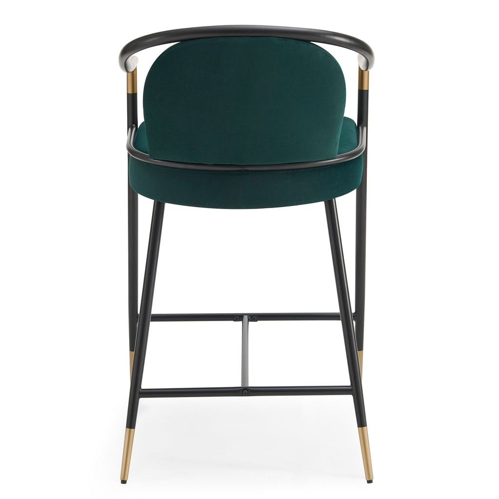 Contemporary Upholstered Counter Stool Set With Metal Frame