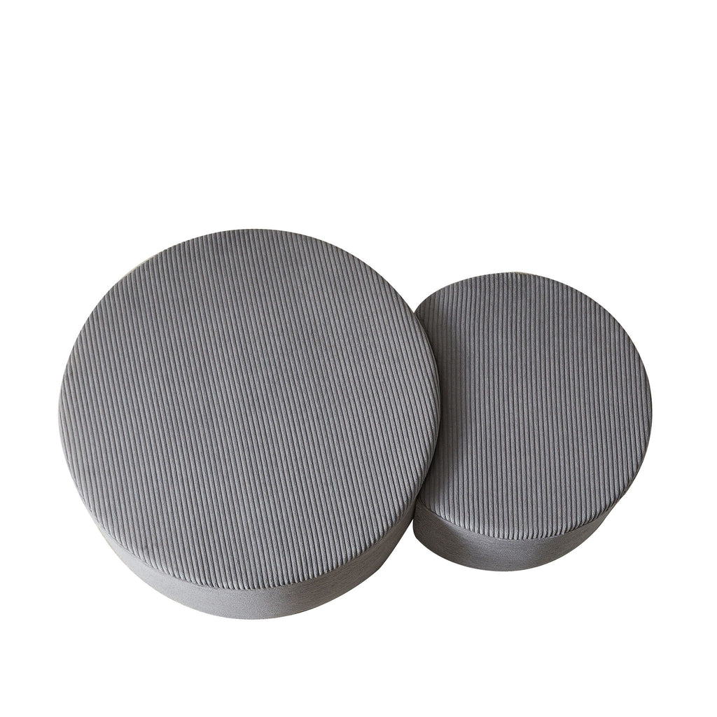 Modern Upholstered Round Coffee Table For Living Room (Set of 2)