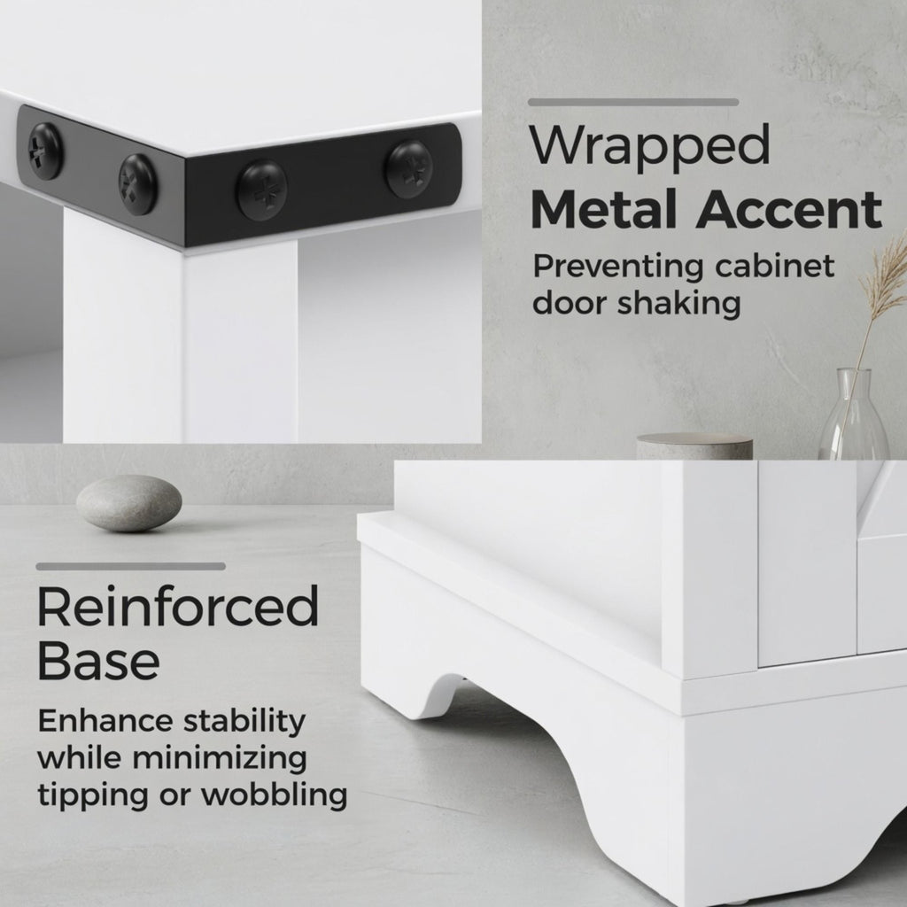 Farmhouse Nightstand, Charging Station & Storage