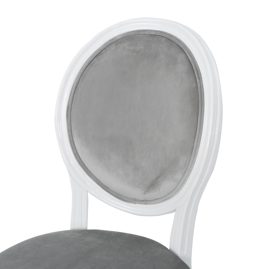 French Country Dining Chair Set With Round Backrest
