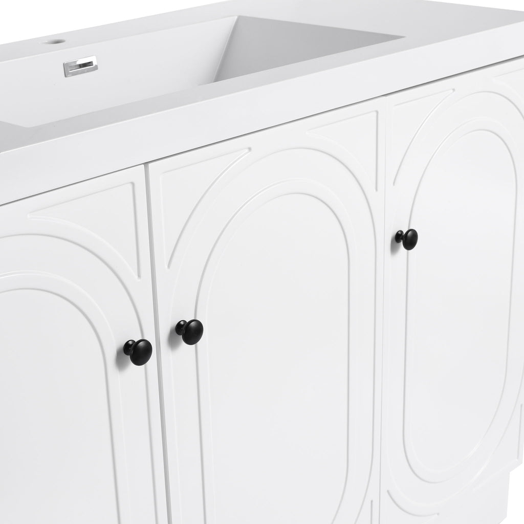 Modern Freestanding Bathroom Vanity With Soft Close Cabinet Doors