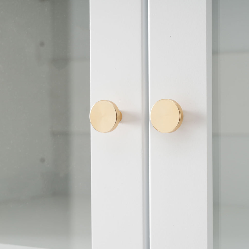 Freestanding Tall Bathroom Cabinet With Adjustable Shelves, Drawers, Soft Close Glass Doors